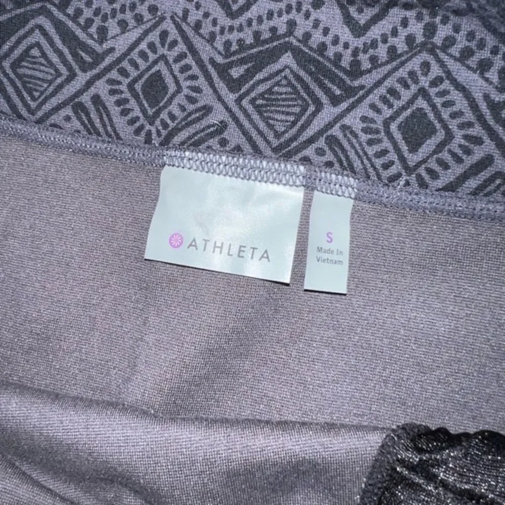 Athleta‎ Cassava Strata Tribal Printed Black/Grey Athletic Skirt small